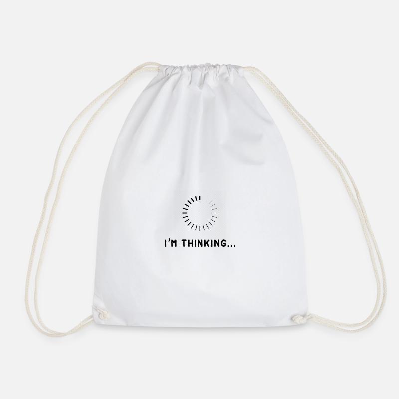 I'm thinking - Drawstring Bag - white