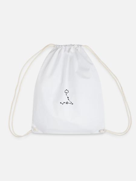 Zodiac Pisces black - Drawstring Bag - white