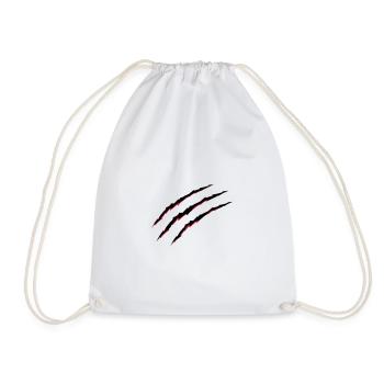 claws blood - Drawstring Bag - white - Front