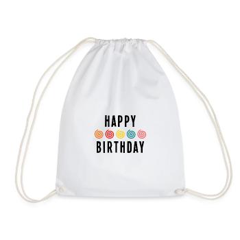 HAPPY BIRTHDAY. JOYEUX ANNIVERSAIRE. ANNIVERSAIRE. - Sac de sport léger - blanc - Devant
