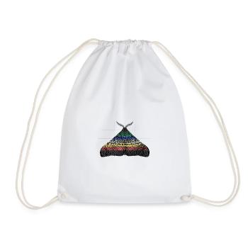 Disability pride moth motif A - Drawstring Bag - white - Front