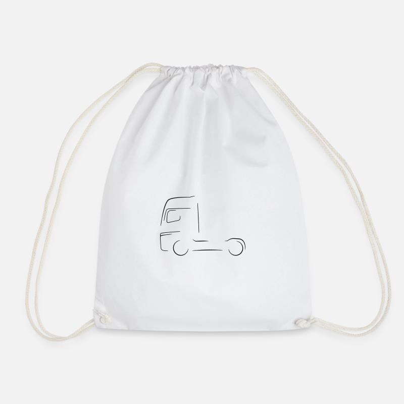 Truck silhouette - Drawstring Bag - white