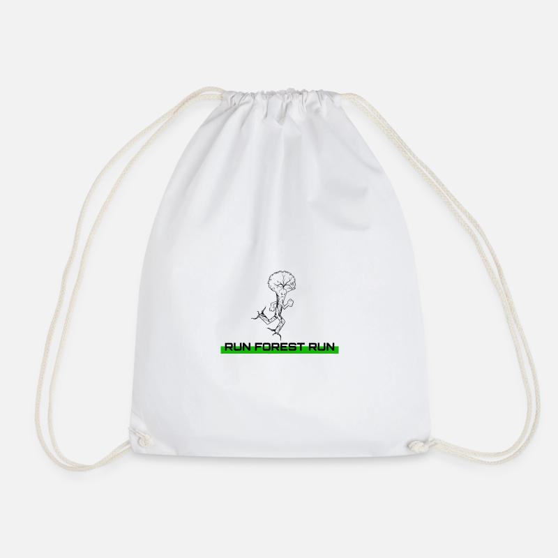Run Forest Run - Drawstring Bag - white