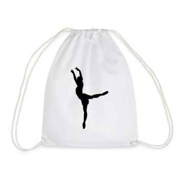 Vektor Balletttänzer Silhouette - Turnbeutel - Weiß - Vorne