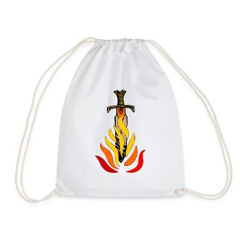 Sword in flames - Drawstring Bag - white - Front