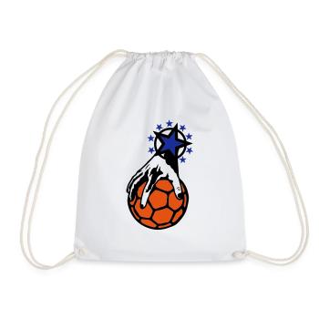 handball ball hand grip hand mano - Drawstring Bag - white - Front