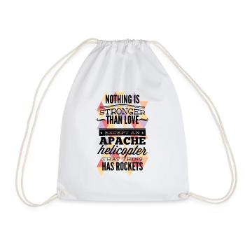 Apache Helicopter - Drawstring Bag - white - Front