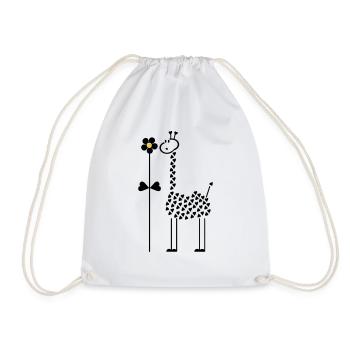 Giraffe im Führling / spring giraffe (2c) - Turnbeutel - Weiß - Vorne