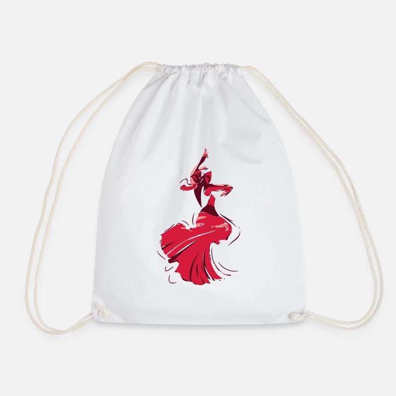 the flamenco dancer - Drawstring Bag - white