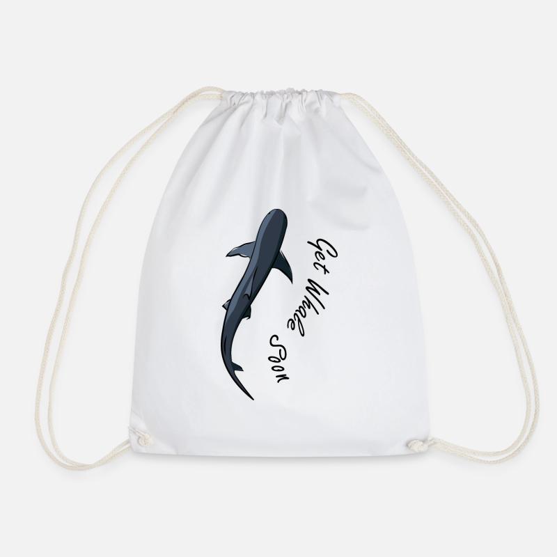 Whale shark shark - Drawstring Bag - white