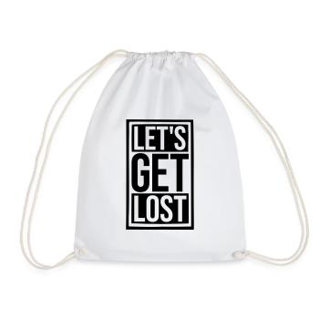 Lets Get Lost - Drawstring Bag - white - Front