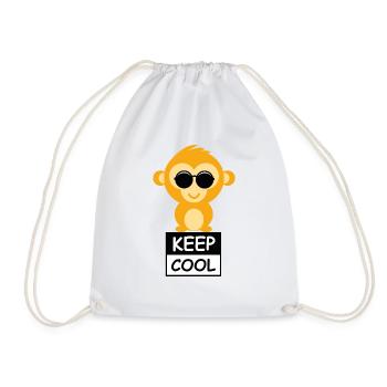 Affe - Keep Cool - Turnbeutel - Weiß - Vorne