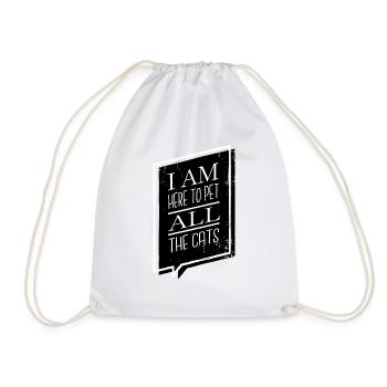 cat face hoodies and sweatshirts kitty animals - Drawstring Bag - white - Front