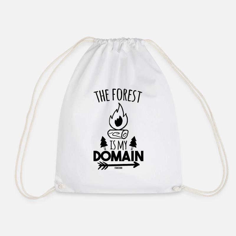 Forest Campfire Forest Trail - Drawstring Bag - white