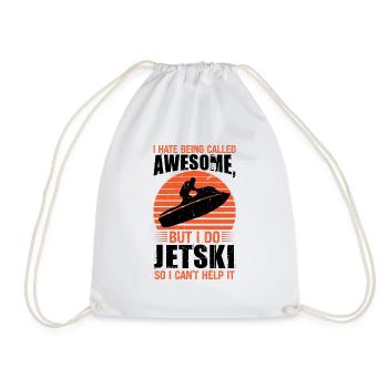 Jetski Jetskifahren Wintersport Geschenk - Turnbeutel - Weiß - Vorne