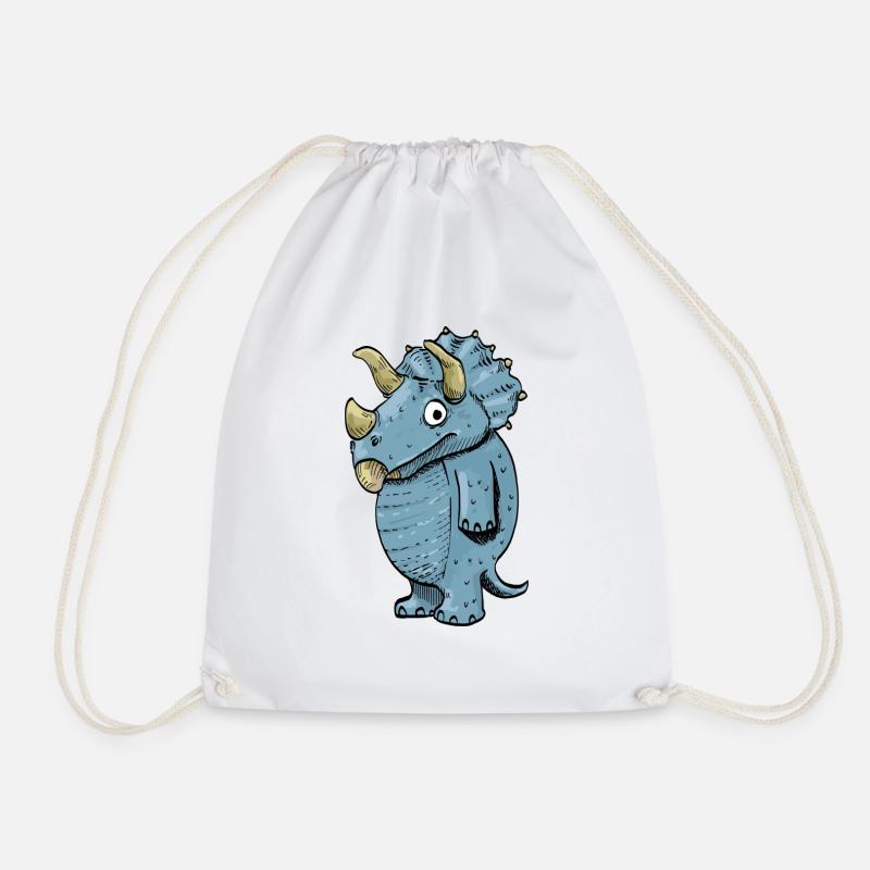 Triceratops - Drawstring Bag - white