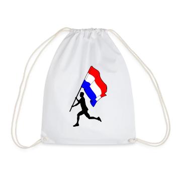 Flag Netherlands man running - Drawstring Bag - white - Front