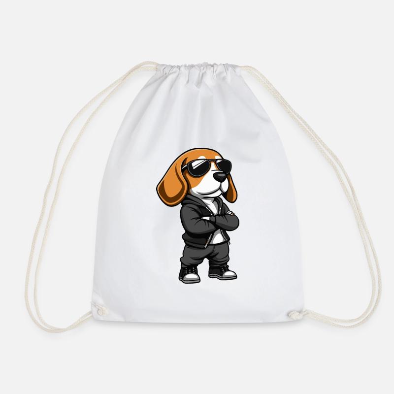 Dachshund Dog Comic - Drawstring Bag - white