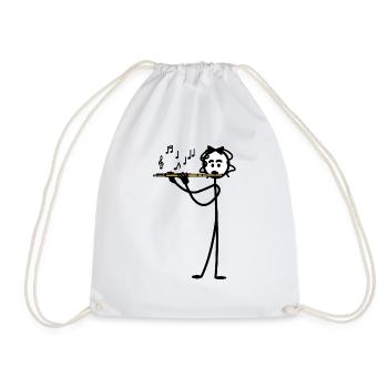 Transverse flute girl 2 - Drawstring Bag - white - Front