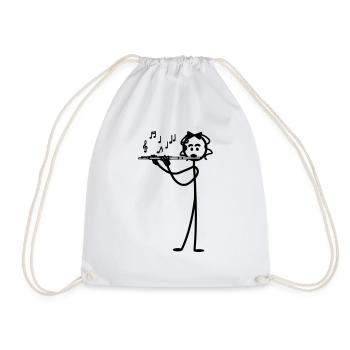 Flute girl transparent - Drawstring Bag - white - Front