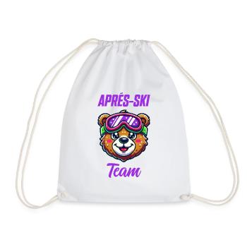 Bear Comic Ski Goggles - Drawstring Bag - white - Front