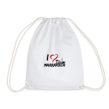 I love Marrakech - Drawstring Bag - white - Front