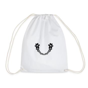 Vrille de fleurs en demi-cercle - Sac de sport léger - blanc - Devant