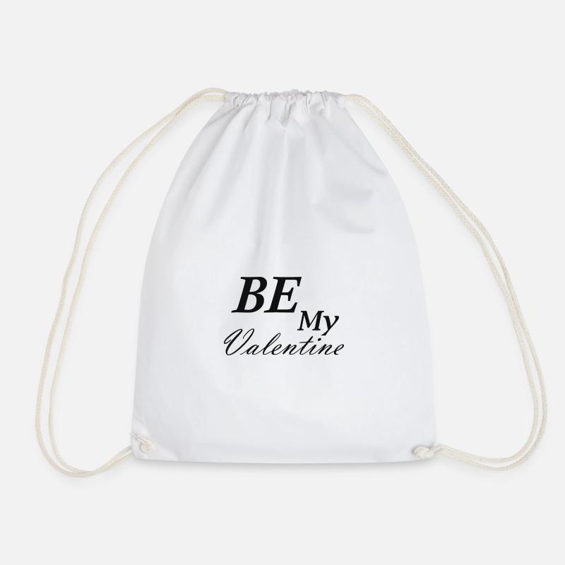 Be my valentine - Drawstring Bag - white