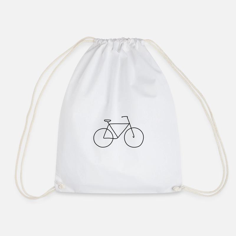 Bicycle minimalist - Drawstring Bag - white