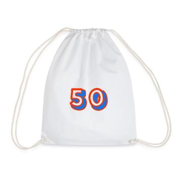 50. 50 ANS. 50e ANNIVERSAIRE. ANNIVERSAIRE 50 ANS. - Sac de sport léger - blanc - Devant