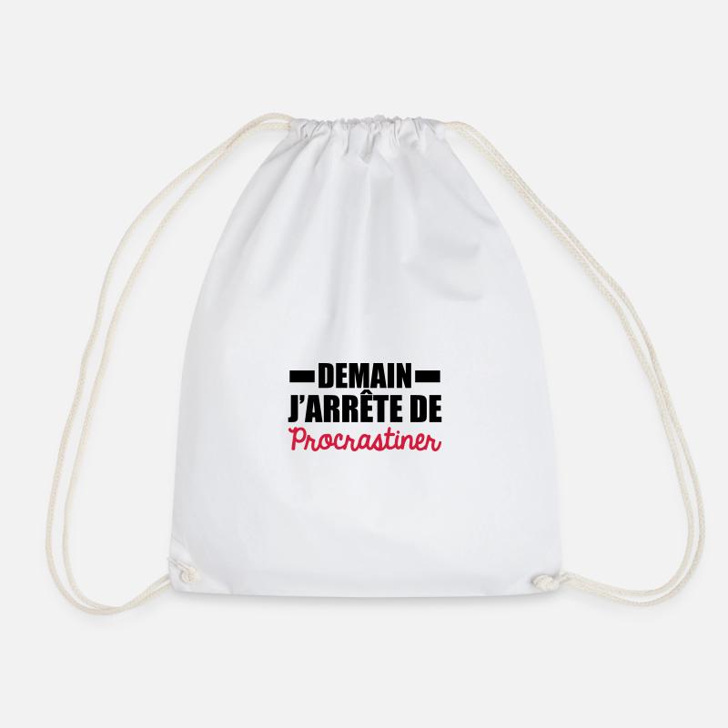 demain j'arrête de procrastiner - Sac de sport léger - blanc