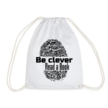 Be clever - Read a Book Buch Bücher Lesen Geschenk - Turnbeutel - Weiß - Vorne