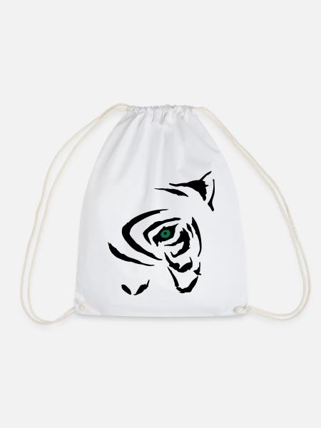 Tribal Tiger 2 - Drawstring Bag - white