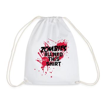 zombies runied this shirt - zombie blutflecken - Turnbeutel - Weiß - Vorne