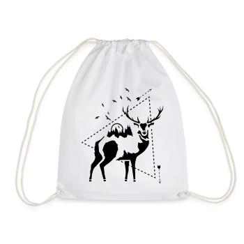 HIRSCH - NATURE - Drawstring Bag - white - Front
