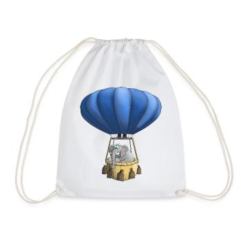 Balloon Cartoon - Hot Air Balloon - Drawstring Bag - white - Front