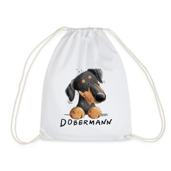 Lustiger Dobermann I Hund Comic - Turnbeutel - Weiß - Vorne