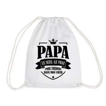 Papa - Fête des Pères - Anniversaire - Bébé - Drawstring Bag - white - Front