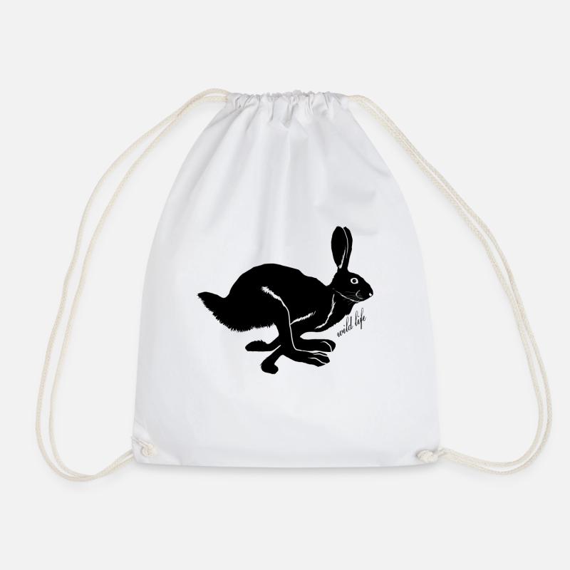 Bunny wildlife - Drawstring Bag - white