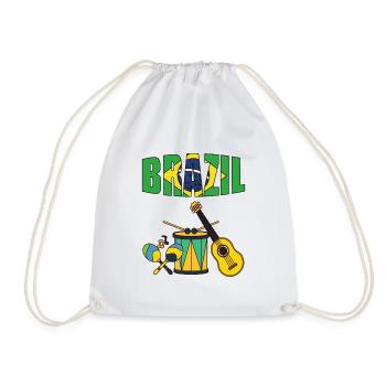 Brazil-Brazil travel - Drawstring Bag - white - Front