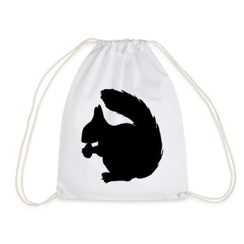 Écureuil avec figure d’ombre de noix - Sac de sport léger - blanc - Devant