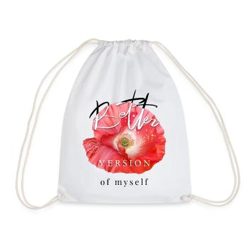 Better version of myself inspirational quote - Drawstring Bag - white - Front