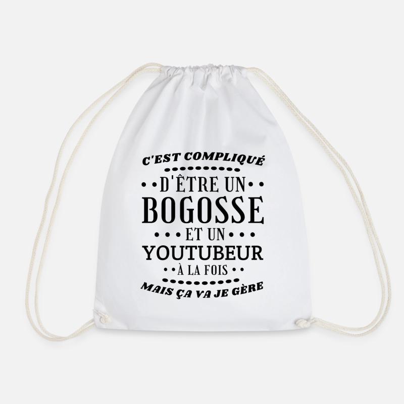Bogosse Youtuber - Drawstring Bag - white