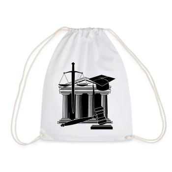 Court logo - Drawstring Bag - white - Front