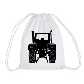Farm Tractor Rear - Drawstring Bag - white - Front