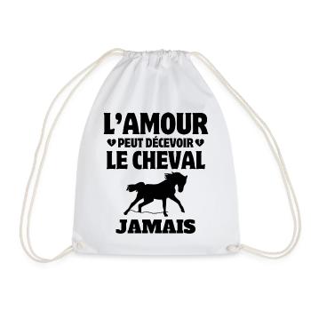 cheval, fan de cheval, cavalier - Sac de sport léger - blanc - Devant