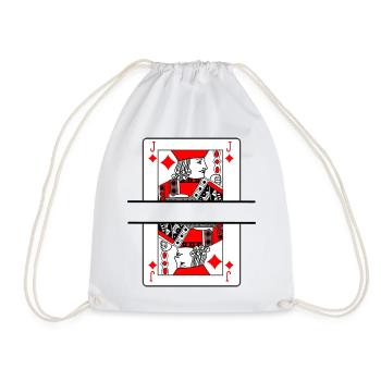 Spielkarte Diamanten Bauer mit Banner Platz - Turnbeutel - Weiß - Vorne
