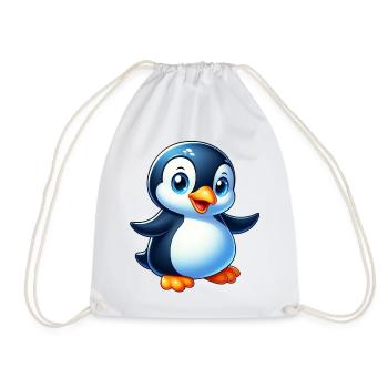 Penguin - Drawstring Bag - white - Front
