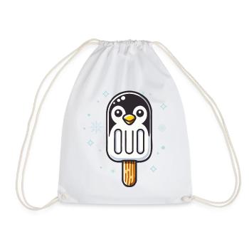 niedliches Pinguin-Eis-Motiv für den Sommer - Turnbeutel - Weiß - Vorne
