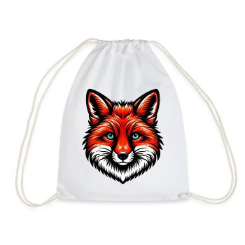 Fox - Drawstring Bag - white - Front